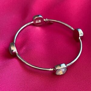 Coach silver toned bangle with stones - 0021FA